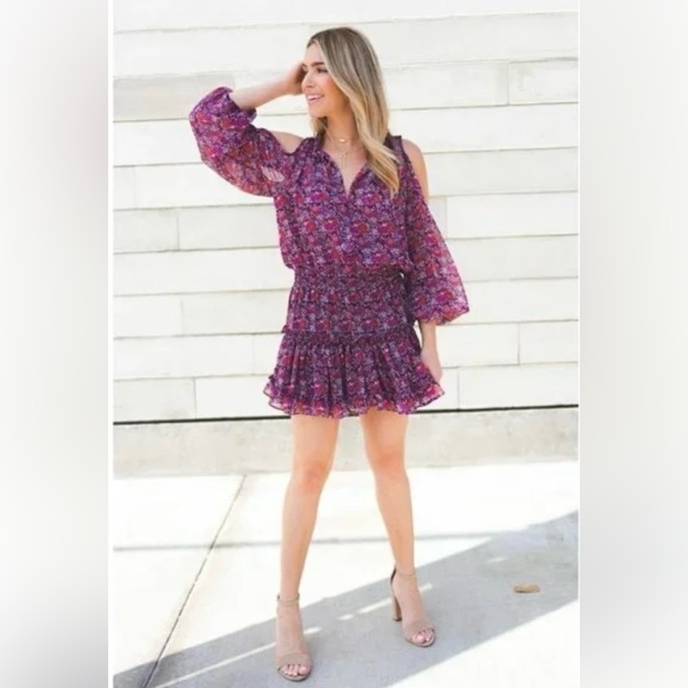 Misa Los Angeles Purple Floral Dress
